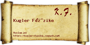 Kugler Füzike névjegykártya